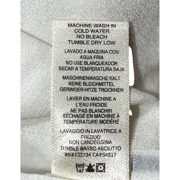 Cloth & Stone XS White Tencel Button-Down Shirt W/ Frayed Hem & Pocket - Picture 5 of 12